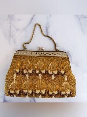 Vintage 70's/80's Gold Beaded Evening Purse